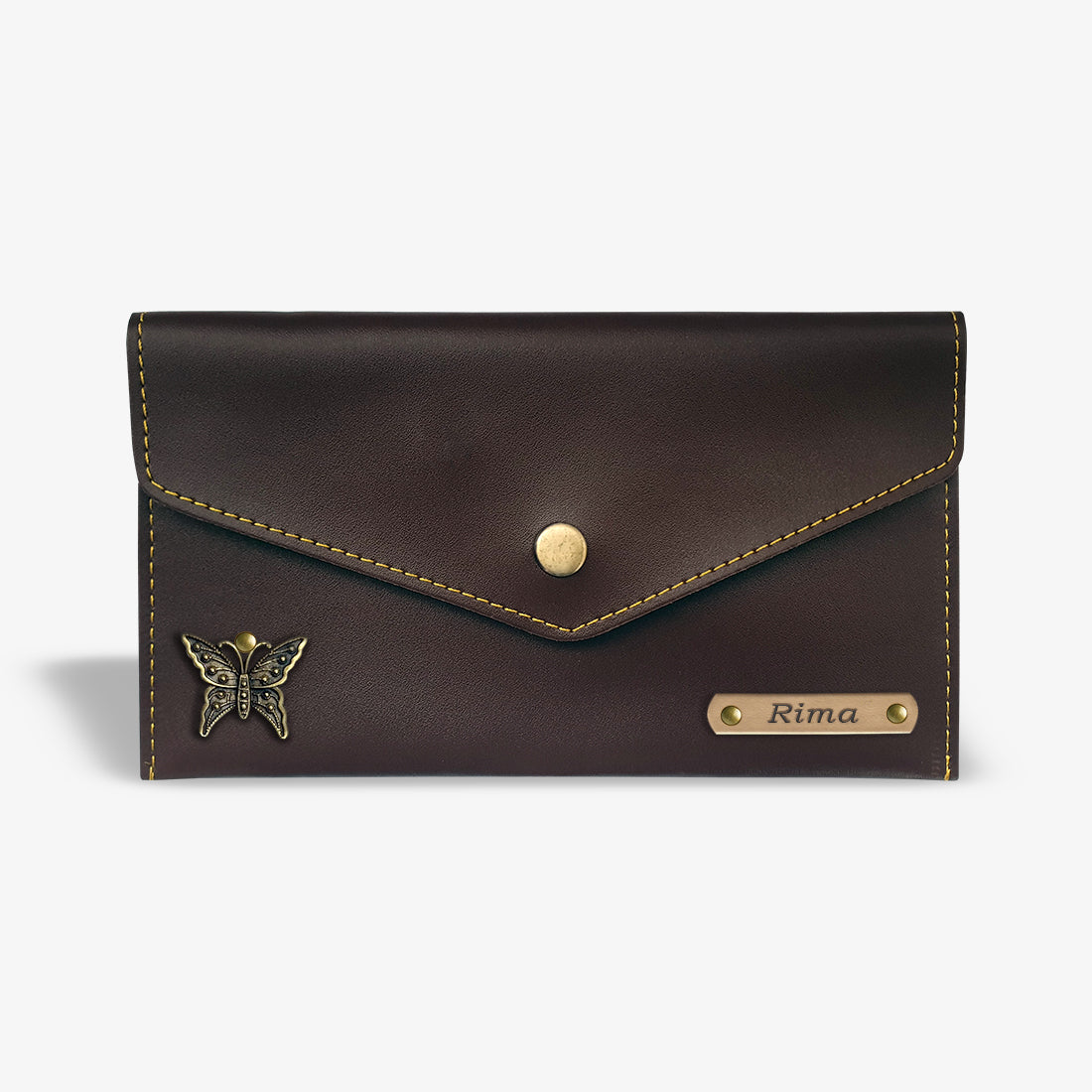 SIMPLE PERSONALISED WOMEN'S WALLET - BROWN