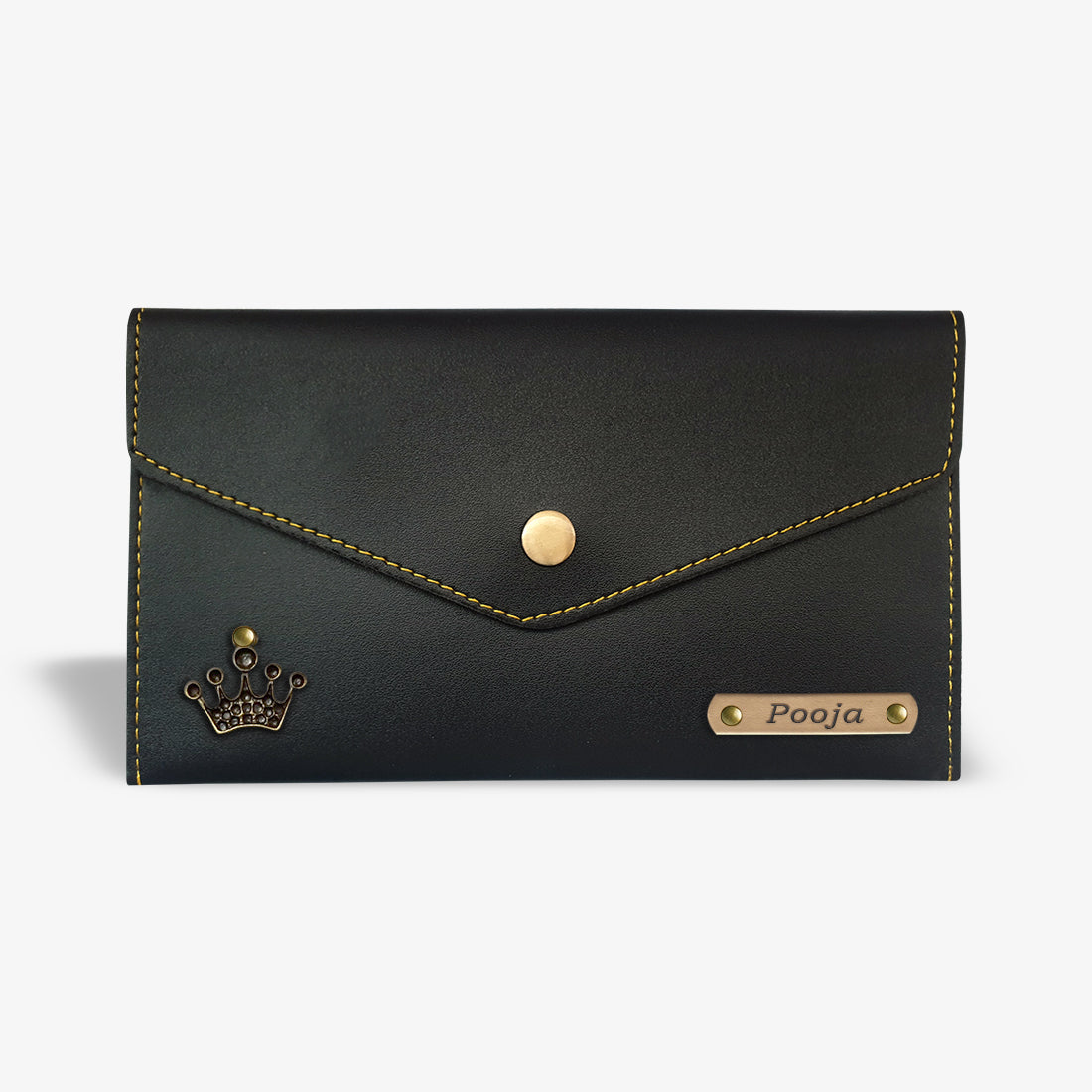 SIMPLE PERSONALISED WOMEN'S WALLET - BLACK