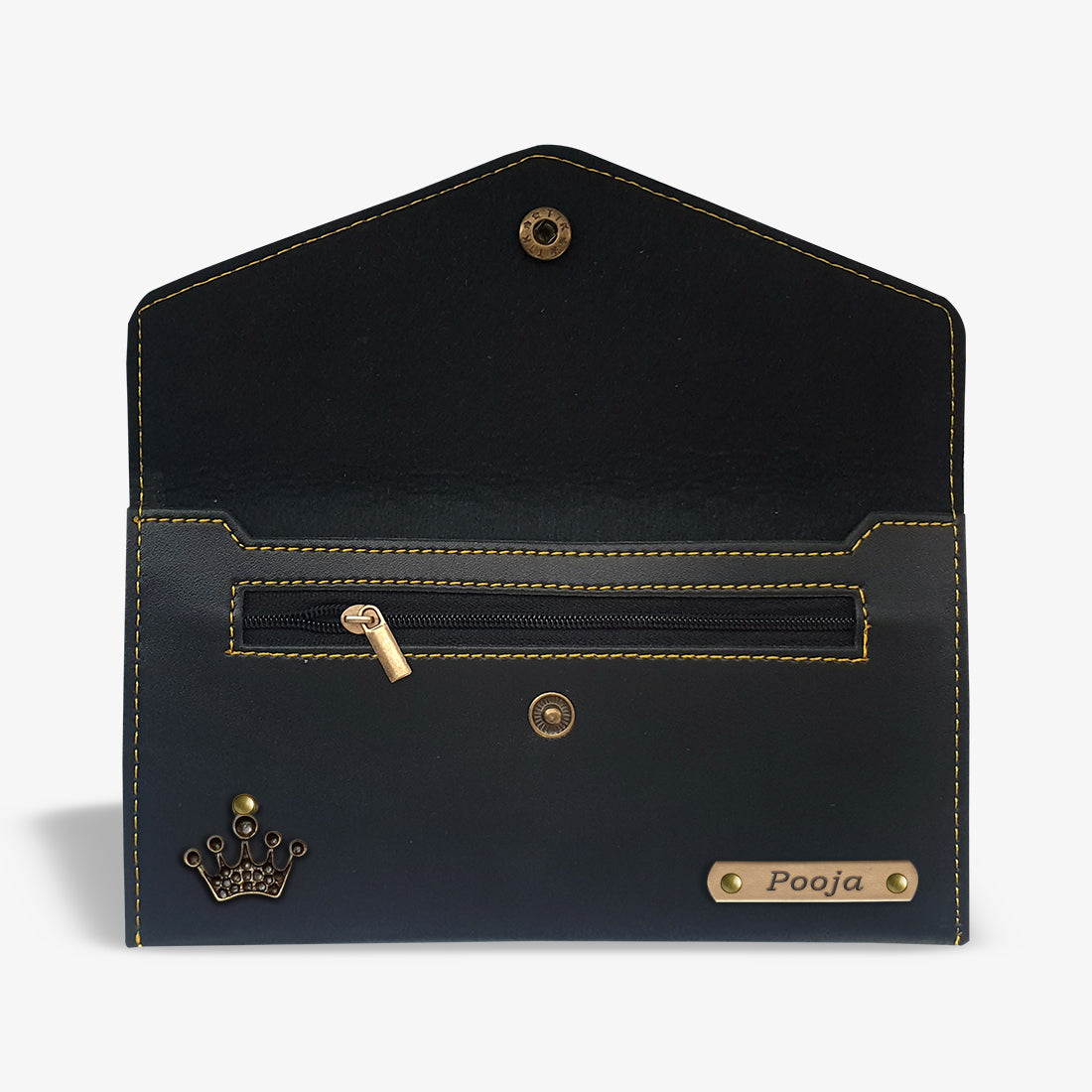 SIMPLE PERSONALISED WOMEN'S WALLET - BLACK