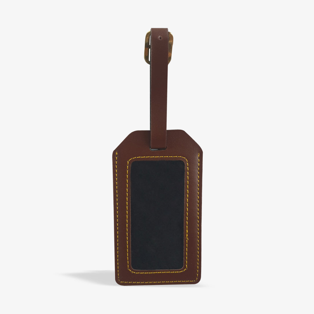 PERSONALISED LEATHER LUGGAGE TAG - BROWN