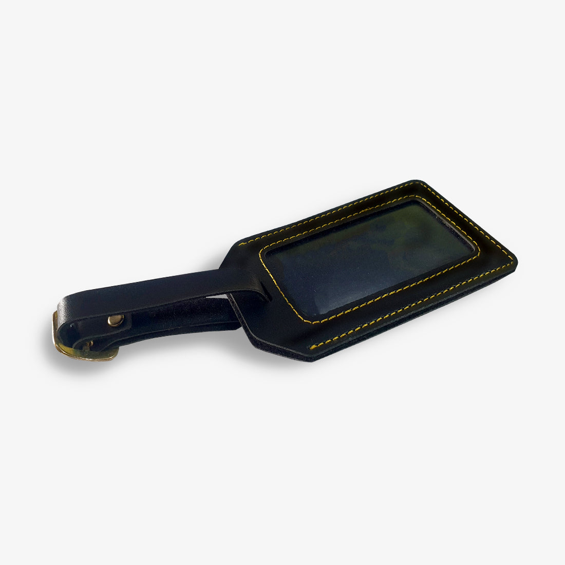 PERSONALISED LEATHER LUGGAGE TAG - BLACK