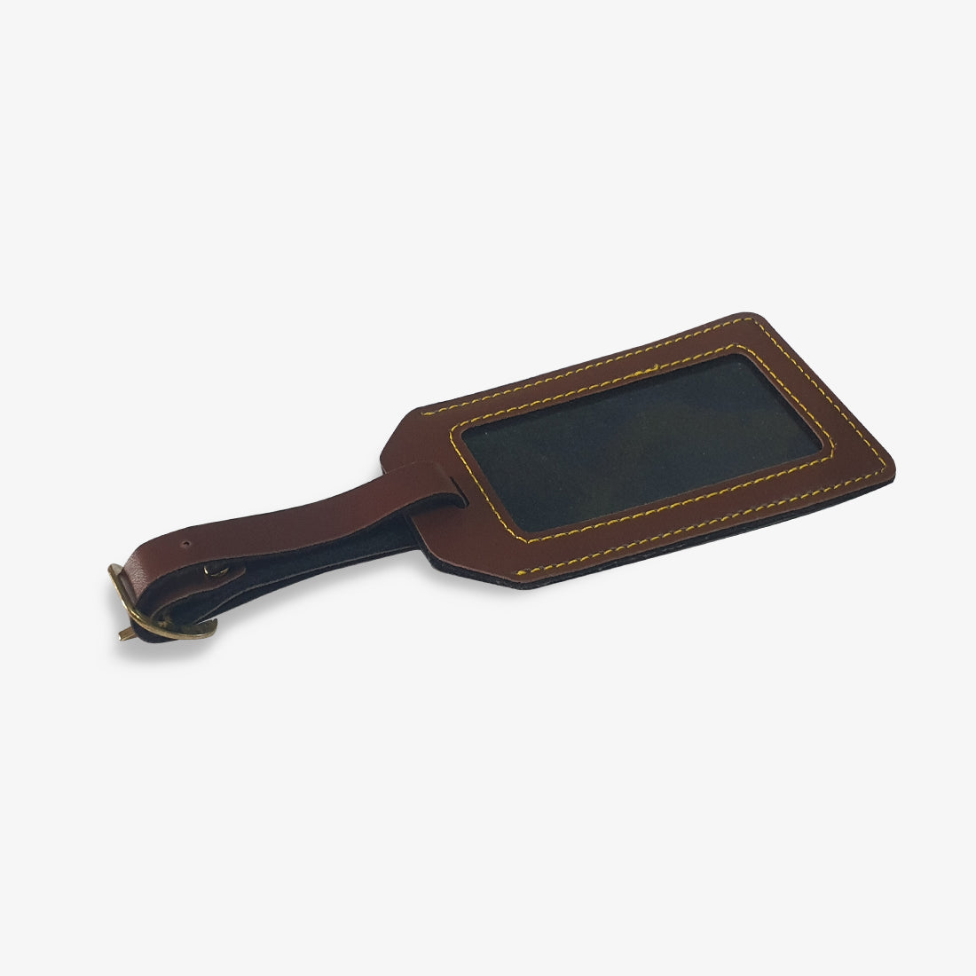 PERSONALISED LEATHER LUGGAGE TAG - BROWN