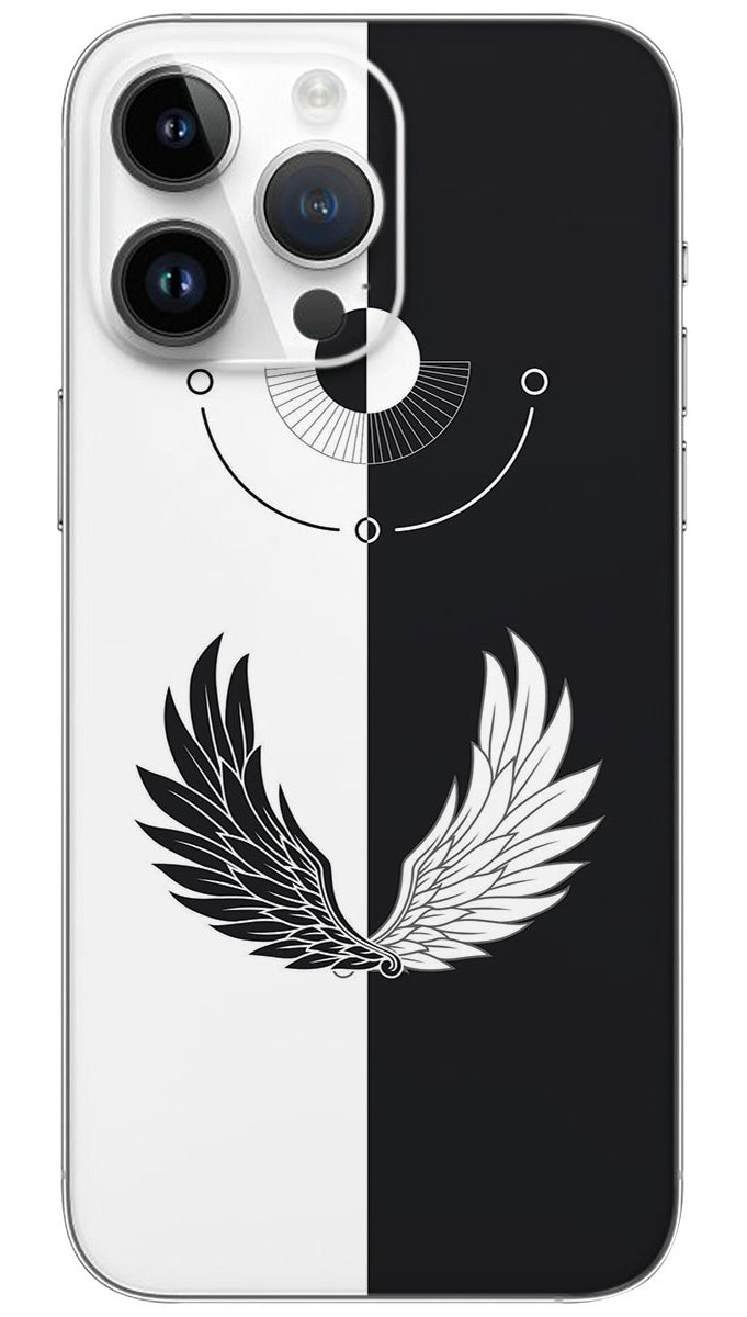 Black and white wings Mobile Skin Wrap - ABS0054