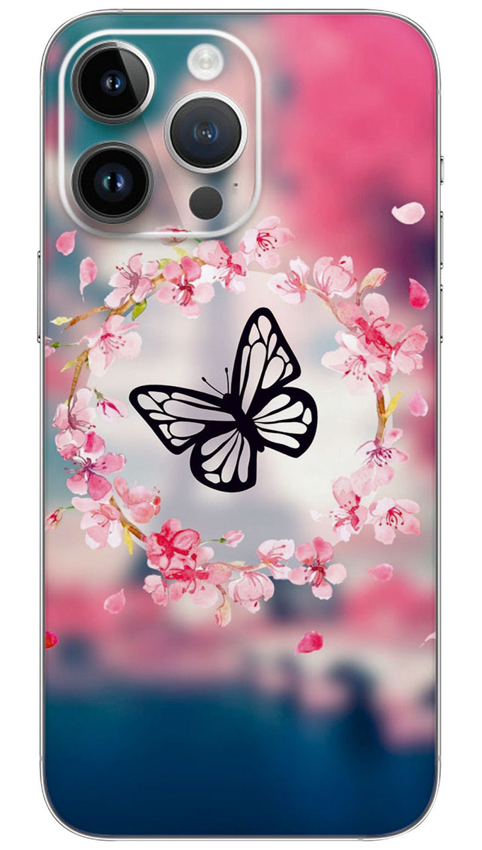 Cute pink butterfly Mobile Skin Wrap - ANI0011