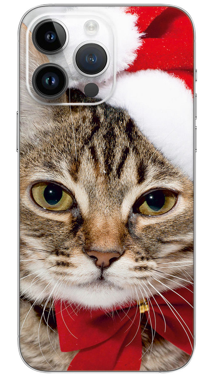 Santa Hat Animal Cat Mobile Skin Wrap - ANI0015