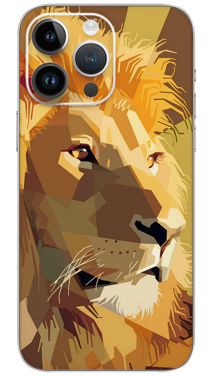 Digital drawing of lion Mobile Skin Wrap - ANI0034