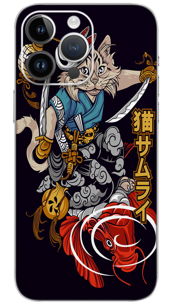 Samurai Cat Mobile Skin Wrap - ANIME0010