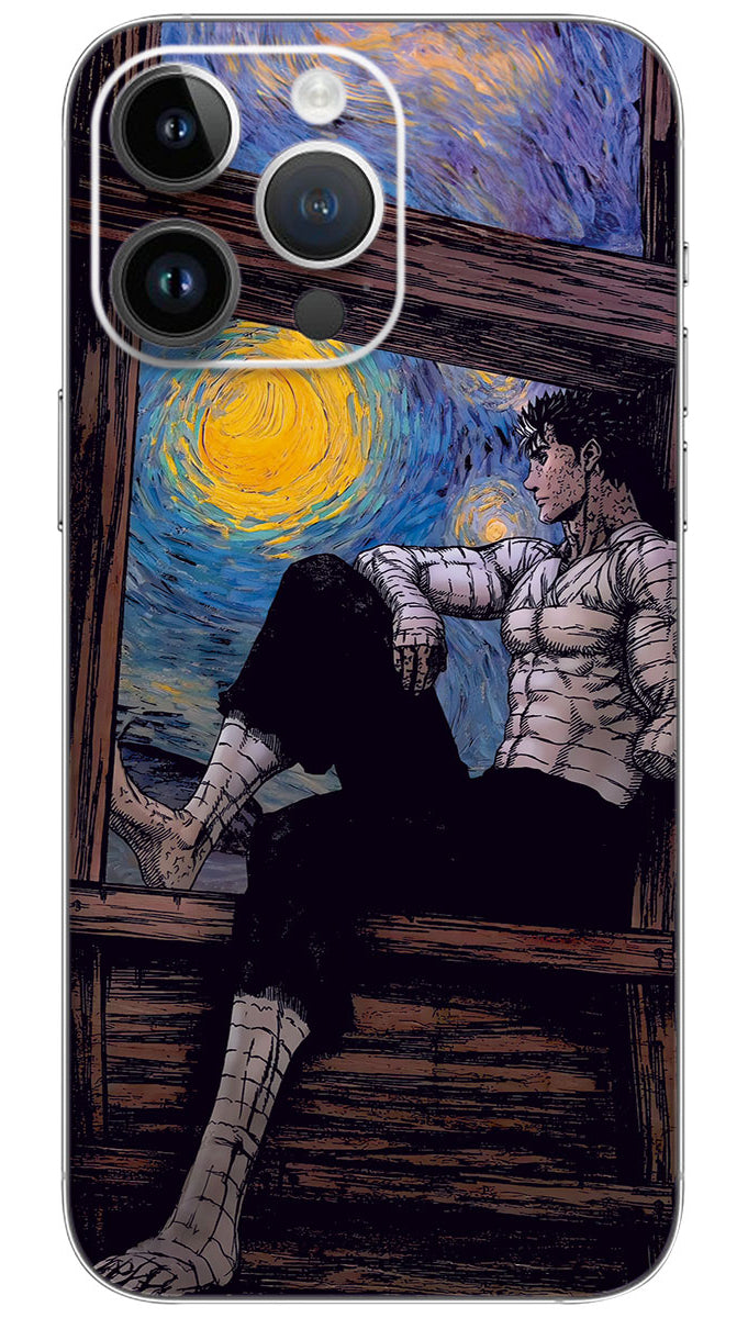 Guts starry night coloring anime Mobile Skin Wrap - ANIME0126