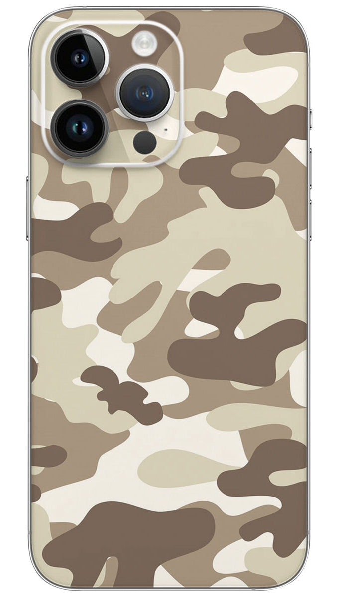 Tan Camo Texture Transparent Mobile Skin Wrap - CAMO0003