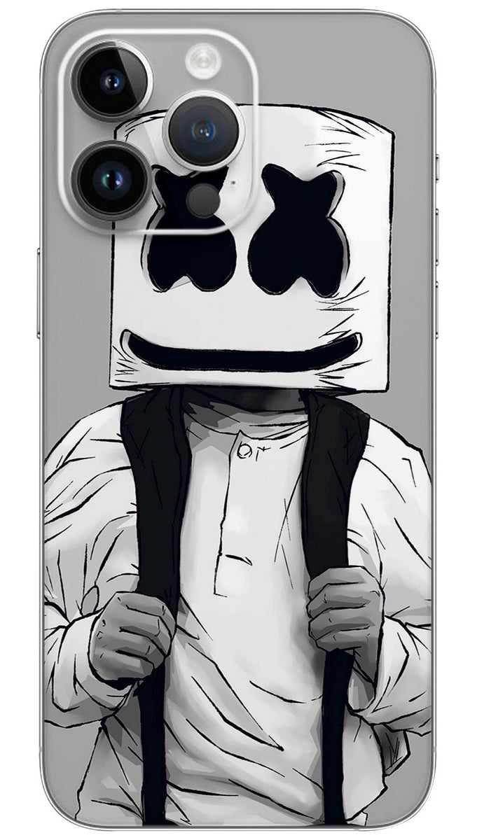 Marshmello head cartoon Mobile Skin Wrap - CART0058