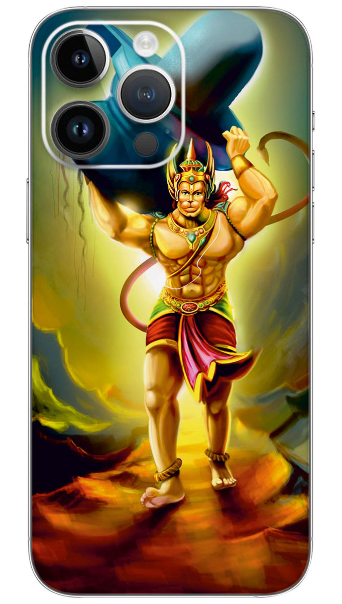 LORD HANUMANJI WITH SHIVLING Mobile Skin Wrap - GOD0141