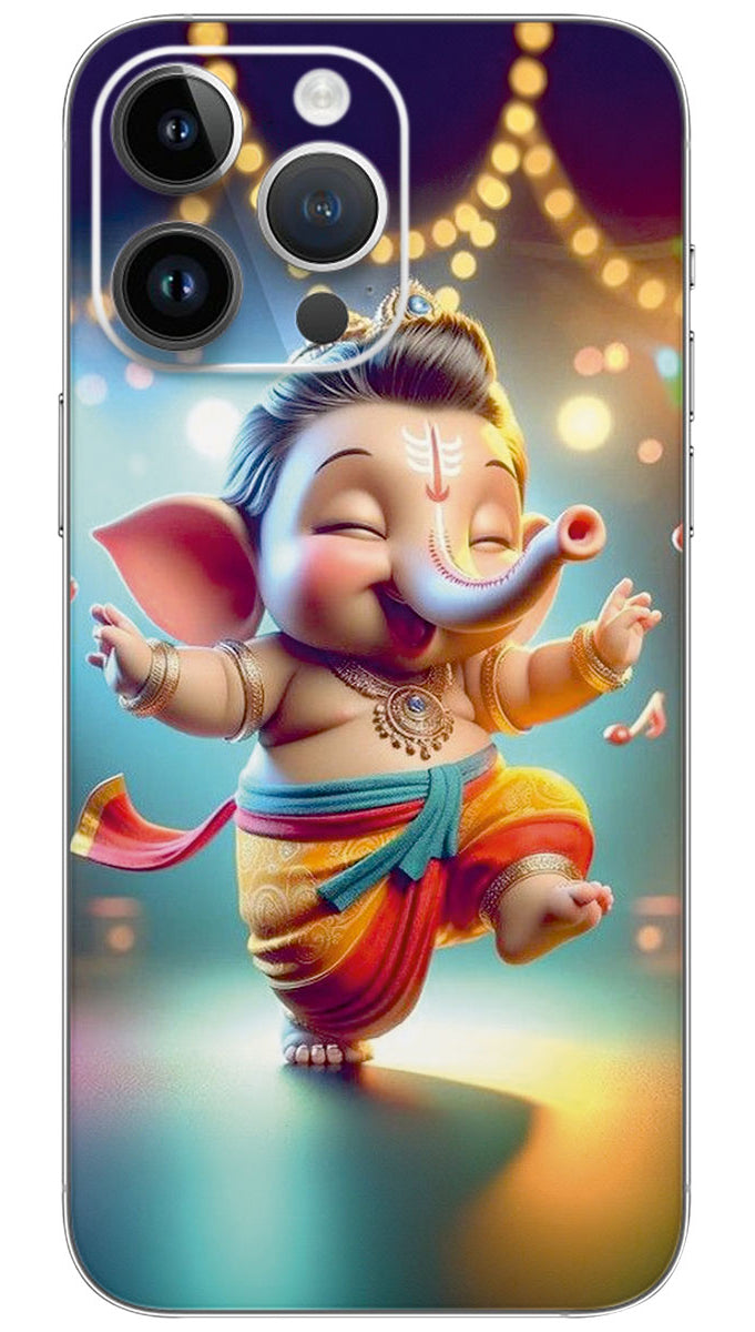 Shri Ganesh Ji Cute Cartoon Mobile Skin Wrap - GOD0722