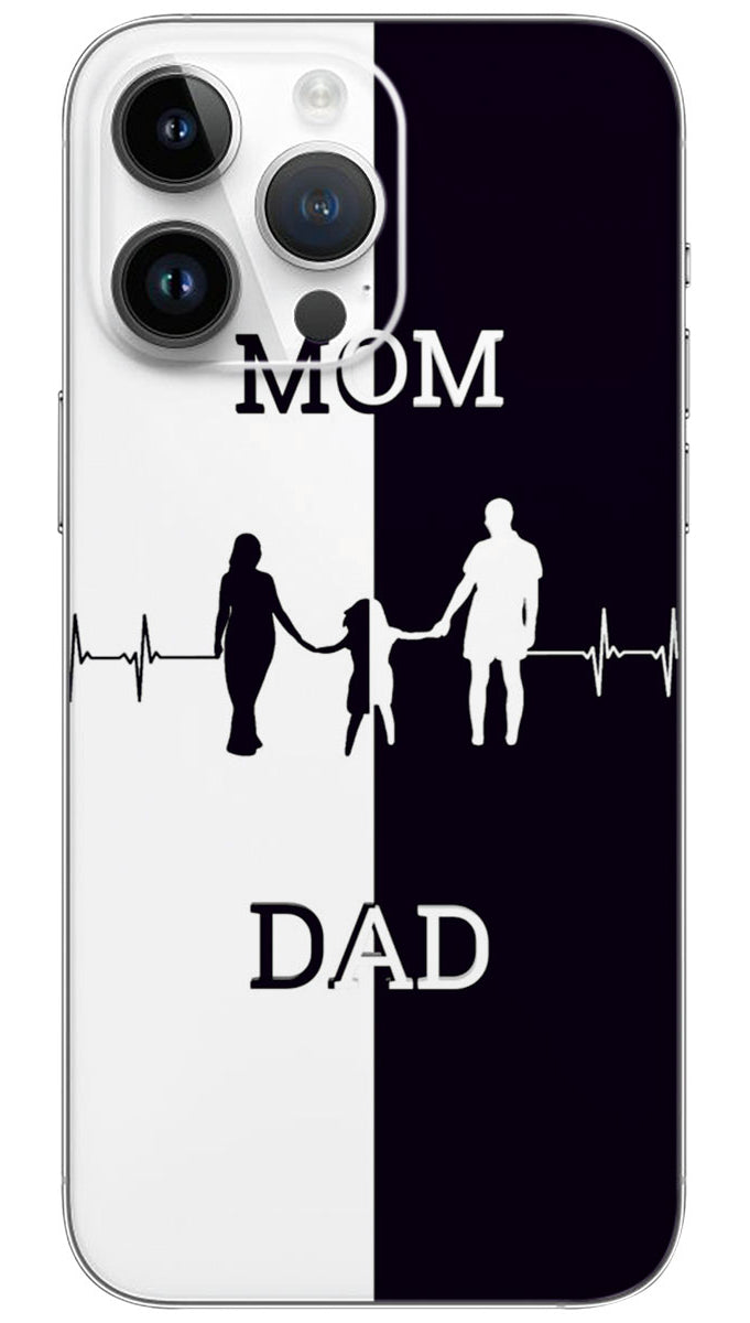 MOM DAD WBLACK AND WHITE THEME Mobile Skin Wrap - MD0003