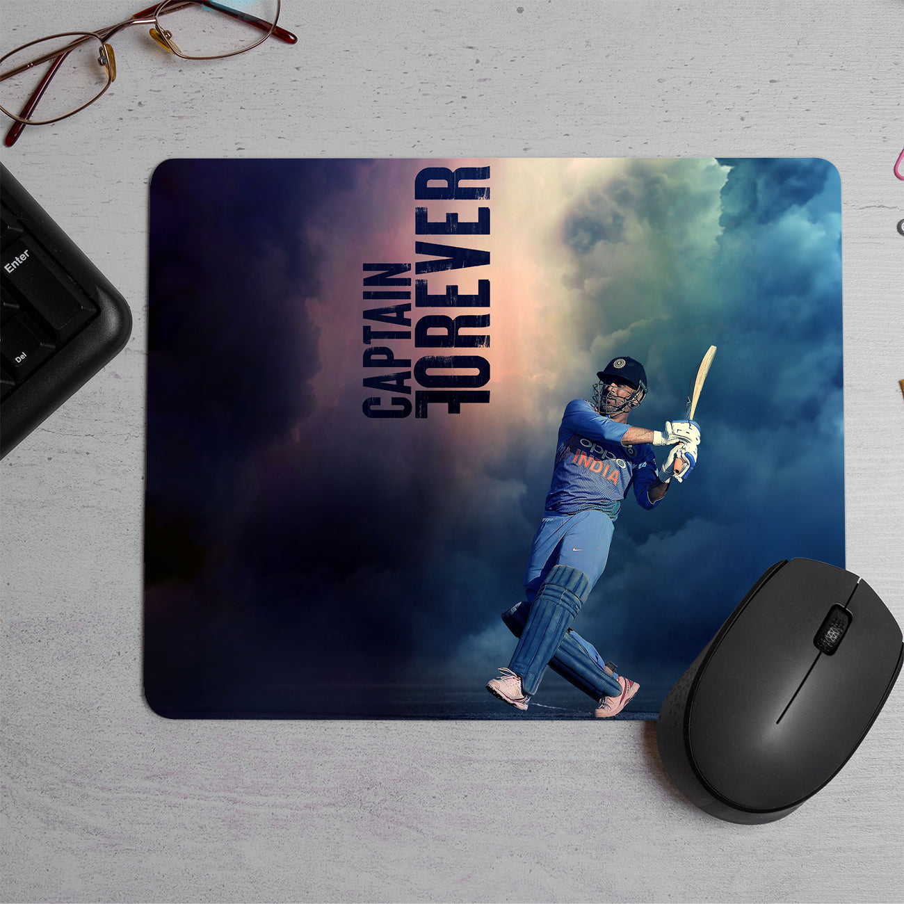 MS Dhoni Cricket Captain Printed Mouse Pad (DESIGN-117)