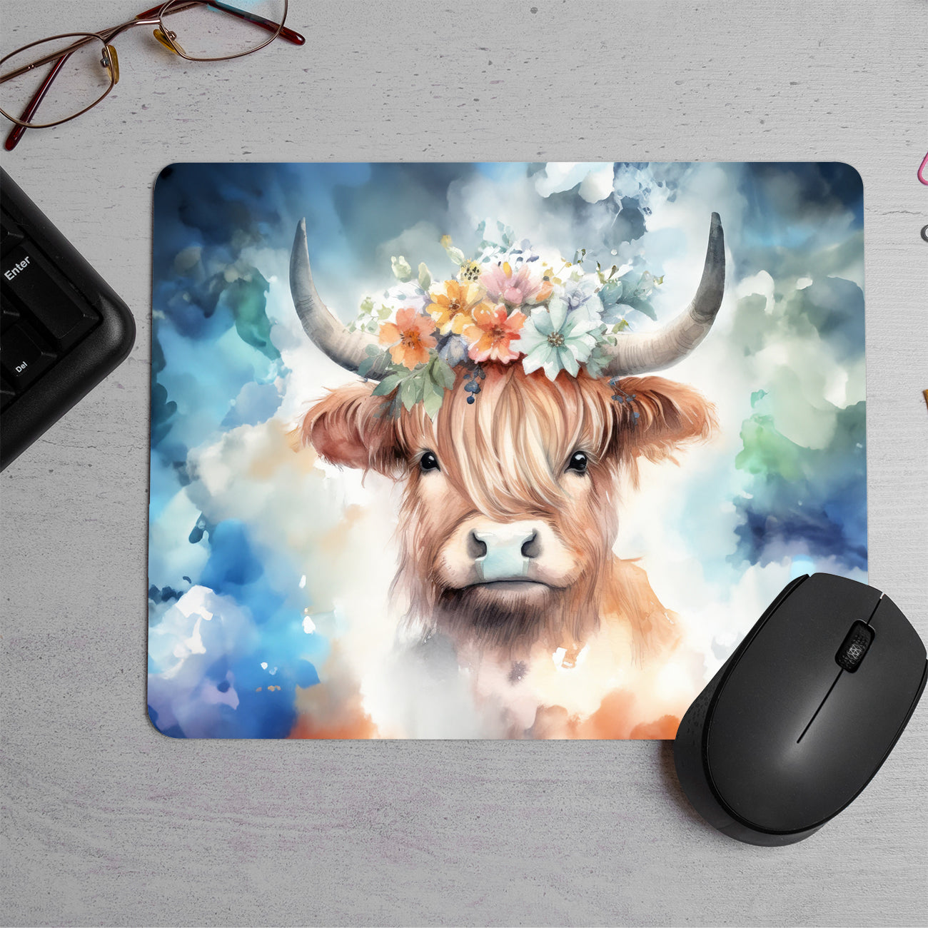 Baby cow art Printed Mouse Pad (DESIGN-134)