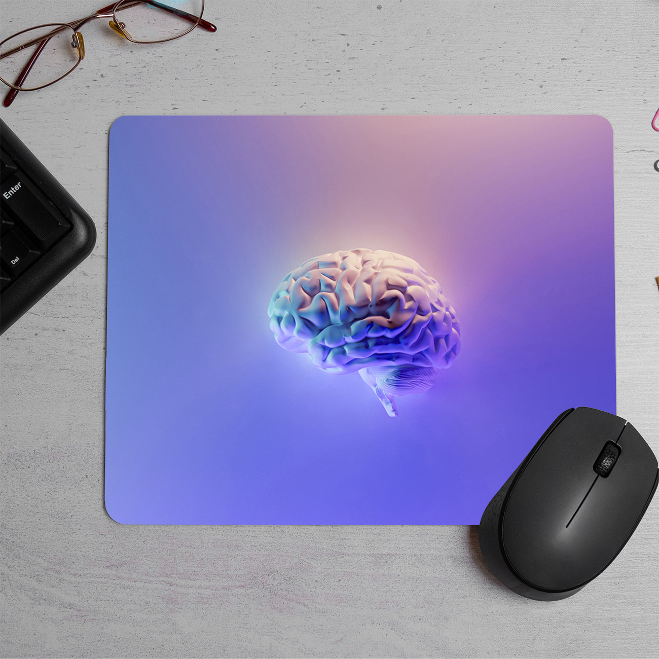 3d creative brain Printed Mouse Pad (DESIGN-208)