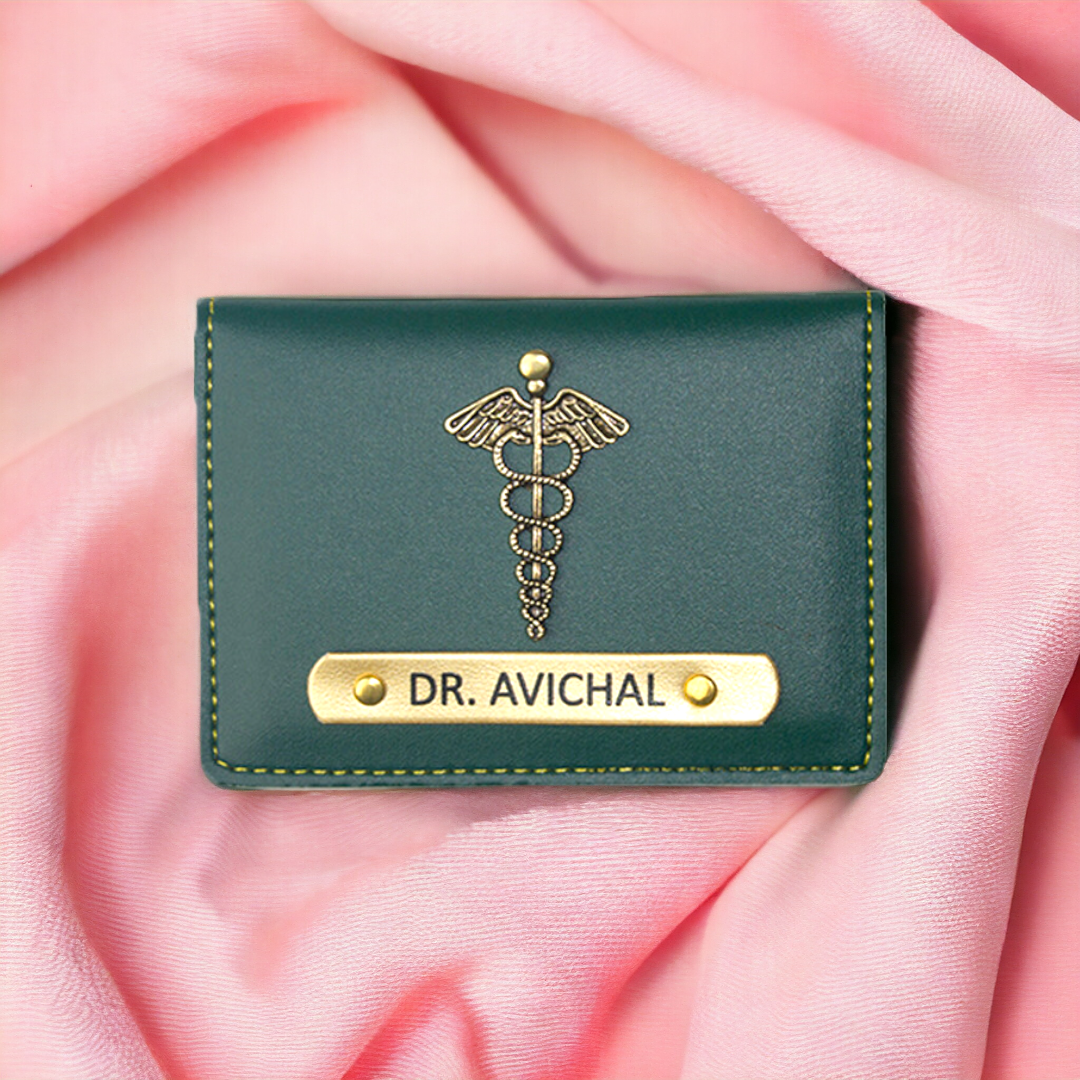 PERSONALISED LEATHER CARD HOLDER - OLIVE