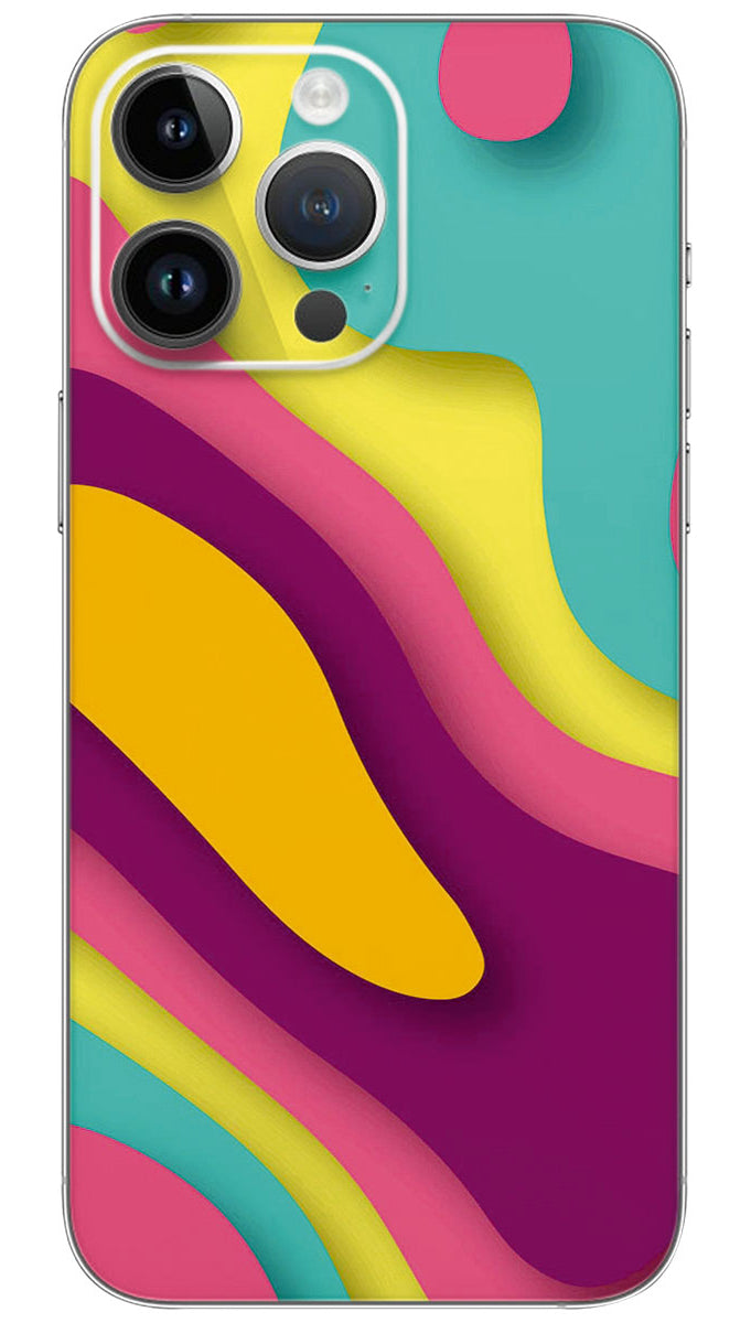 Colorful 3d layers Mobile Skin Wrap - PATTC0188