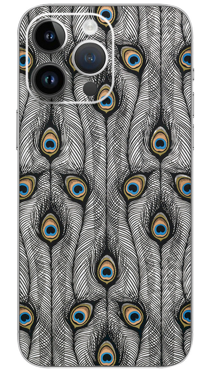 Modern Art Peacock Feather pattern Mobile Skin Wrap - PATTC0195