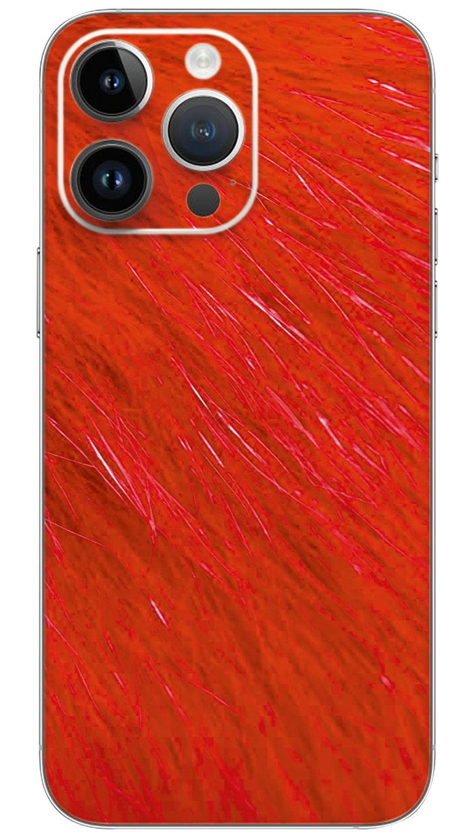 Red color Craft Fur pattern Mobile Skin Wrap - PATTF0022