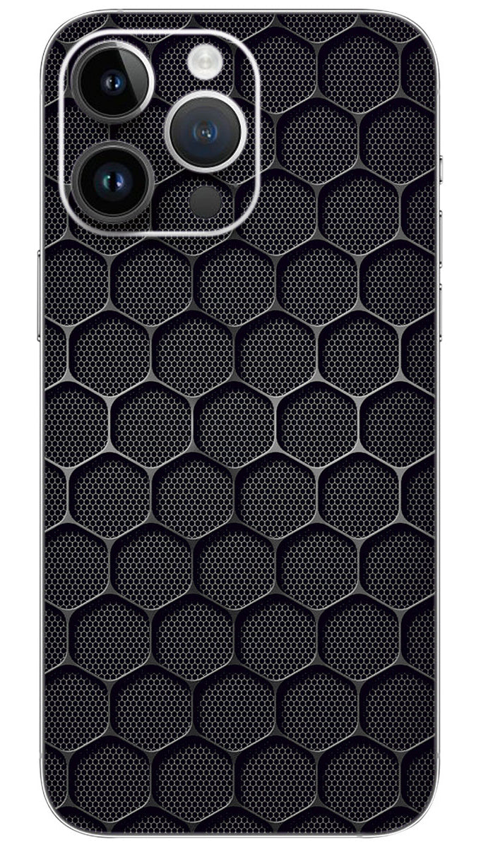 Black hexa pattern Mobile Skin Wrap - PATTH0009