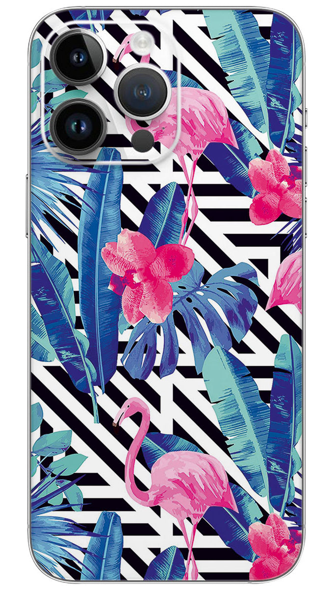 Flamingo tropical pattern Mobile Skin Wrap - PATTM0019