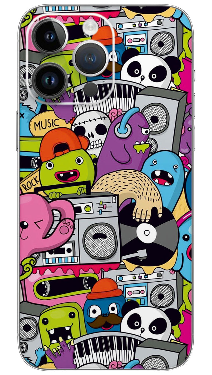 Mclaxa Music Doodle pattern Mobile Skin Wrap - PATTM0052