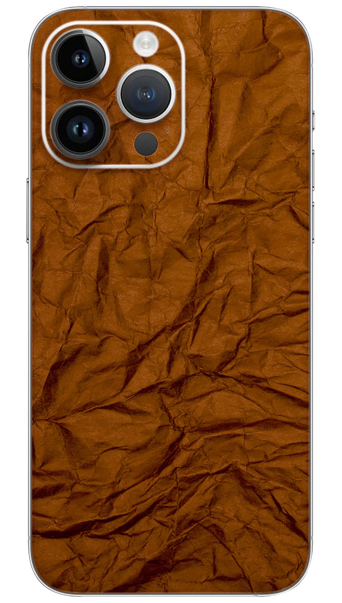Brown crumpled paper pattern Mobile Skin Wrap - PATTP0005
