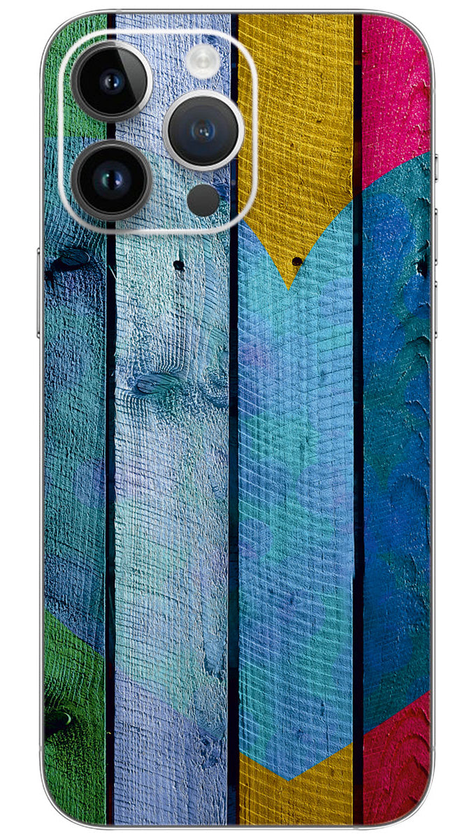 Heart wooden shape pattern Mobile Skin Wrap - PATTX0013