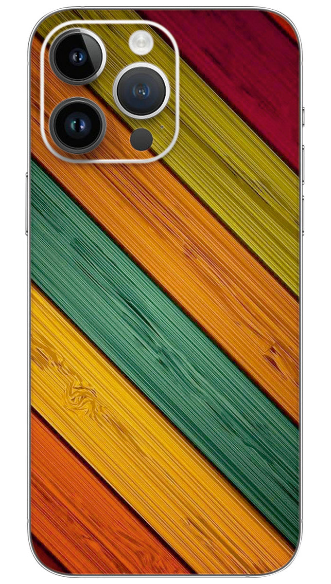 Colour Strips Wood pattern Mobile Skin Wrap - PATTX0017