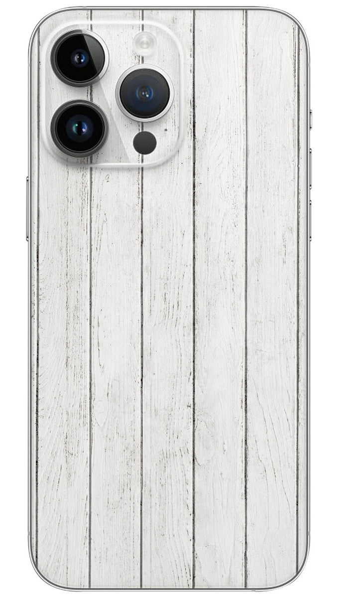 Pristine White Wooden Texture pattern Mobile Skin Wrap - PATTX0020