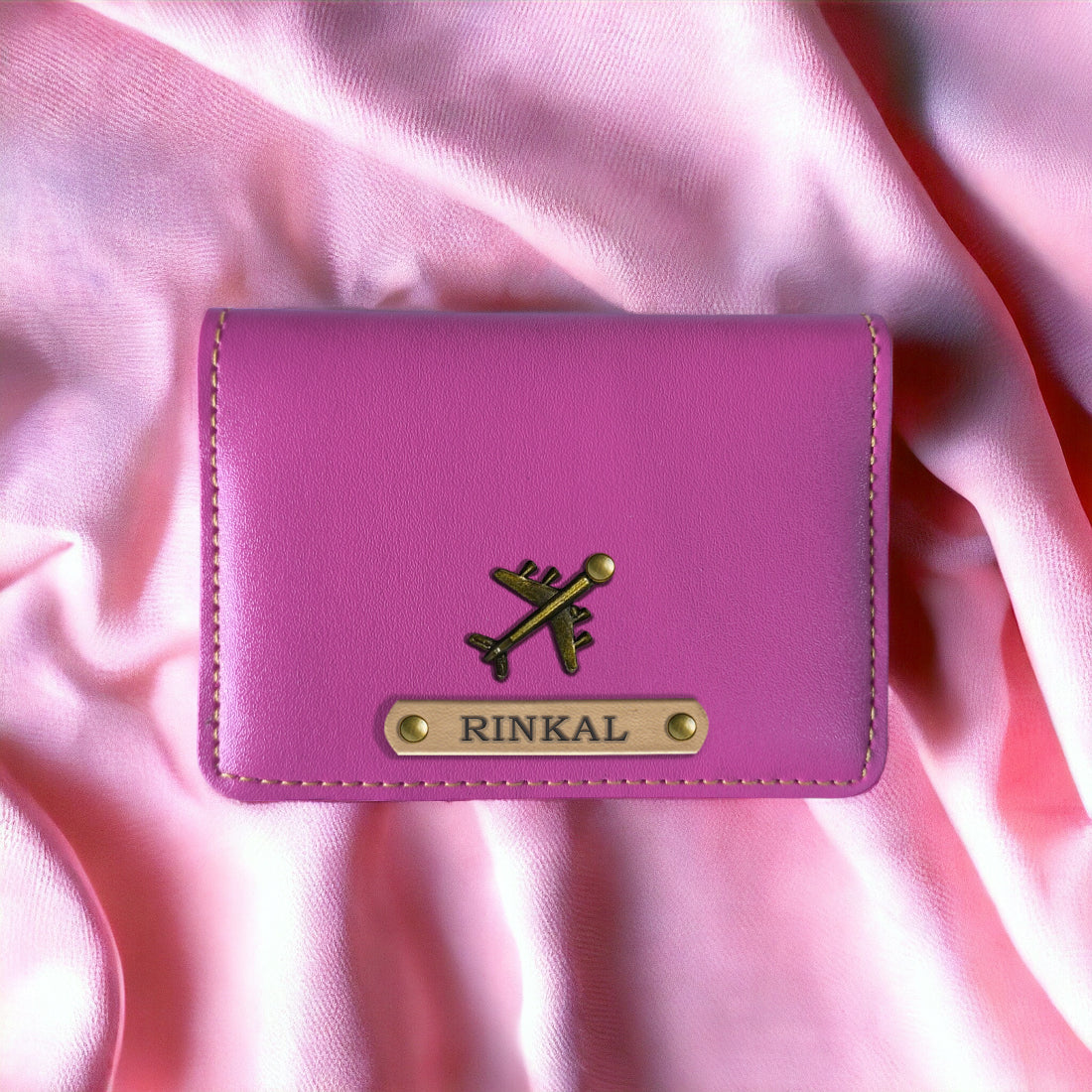 PERSONALISED LEATHER CARD HOLDER - PINK