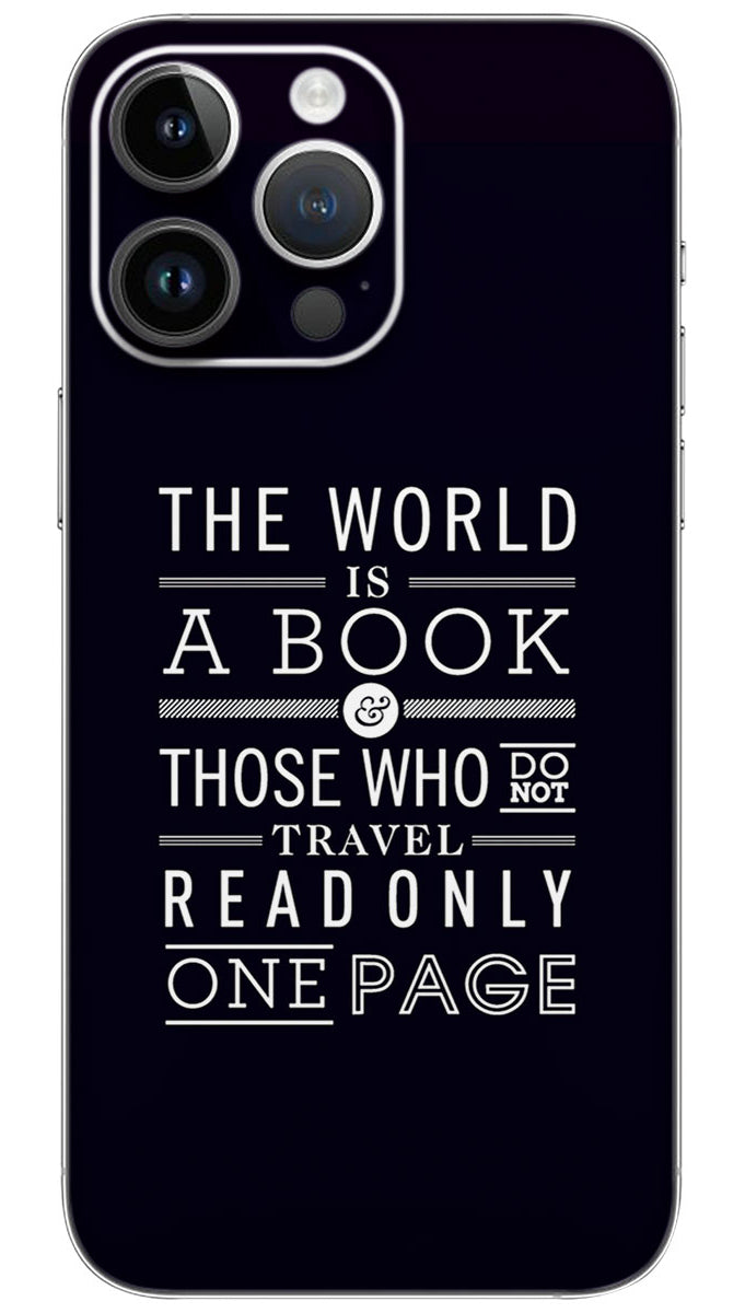 The World is a Book quotes Mobile Skin Wrap - QUOA0002