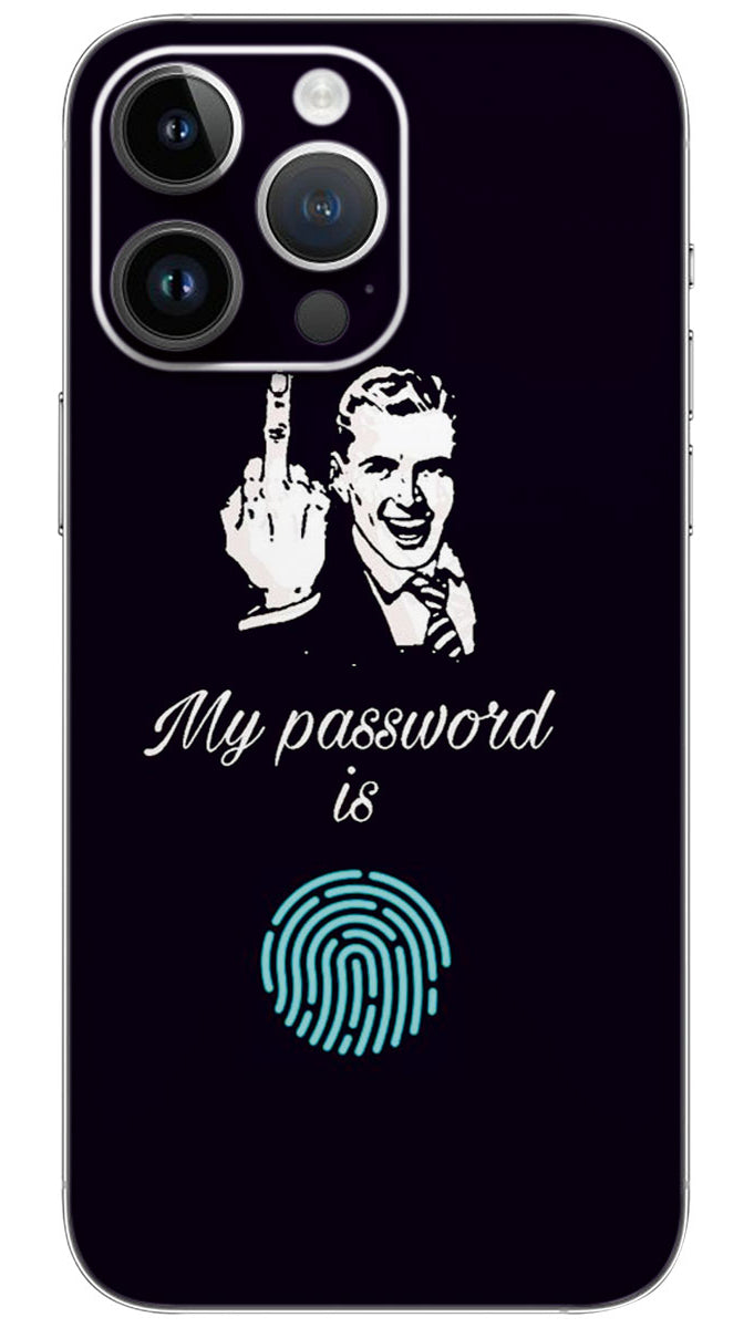 middle finger Is my password quotes Mobile Skin Wrap - QUOA0048