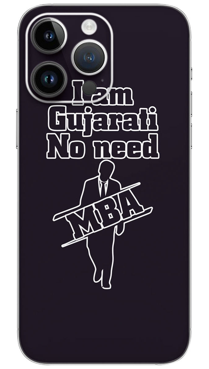 I am Gujarati noneed quotes Mobile Skin Wrap - QUOA0158