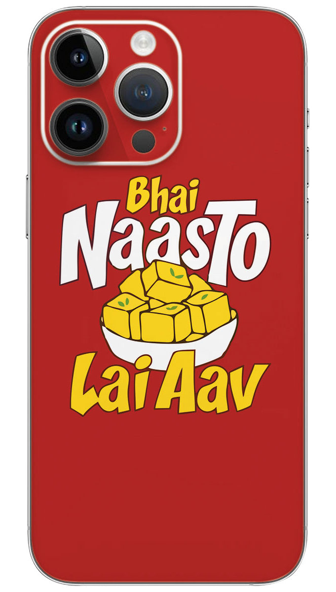 Bhai naasto lai aav gujarati quotes Mobile Skin Wrap - QUOG0052