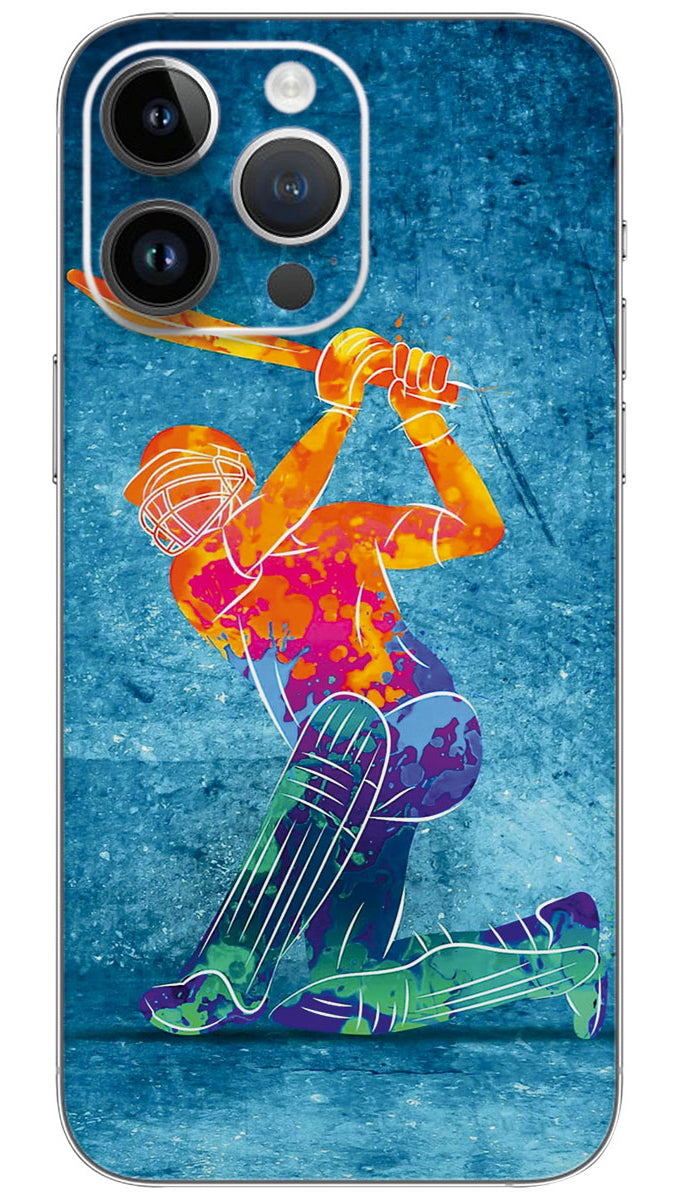 Aesthetic Cricket Watercolor Design Mobile Skin Wrap - SPOR0089