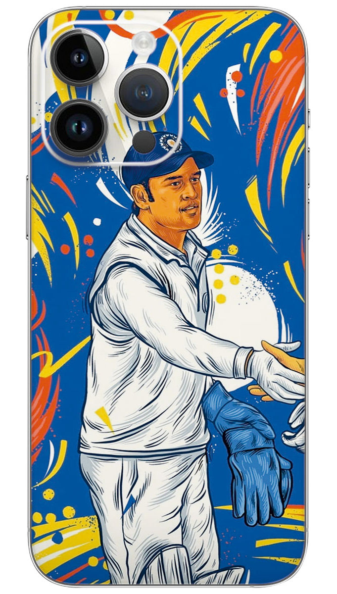 Mahendra Singh Dhoni vector art Mobile Skin Wrap - SPOR0093