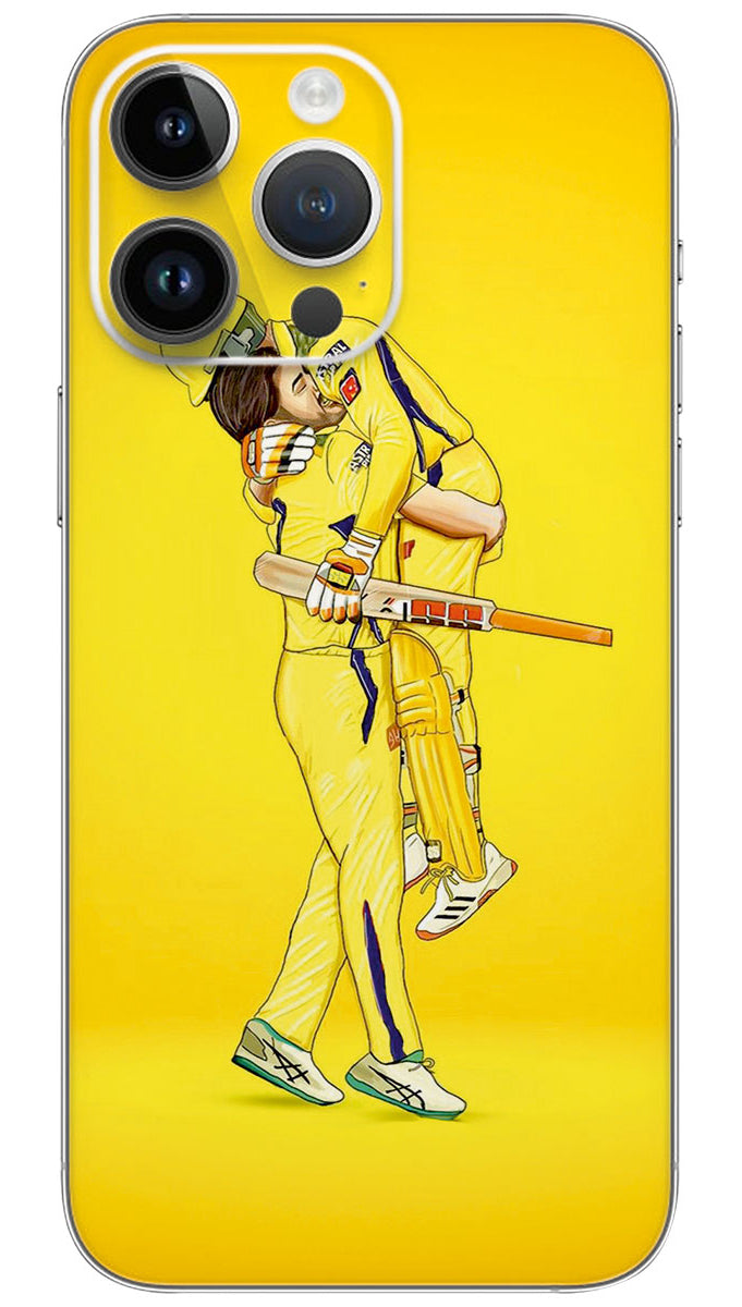 Dhoni and jadeja cricket duo art abstract Mobile Skin Wrap - SPOR0293