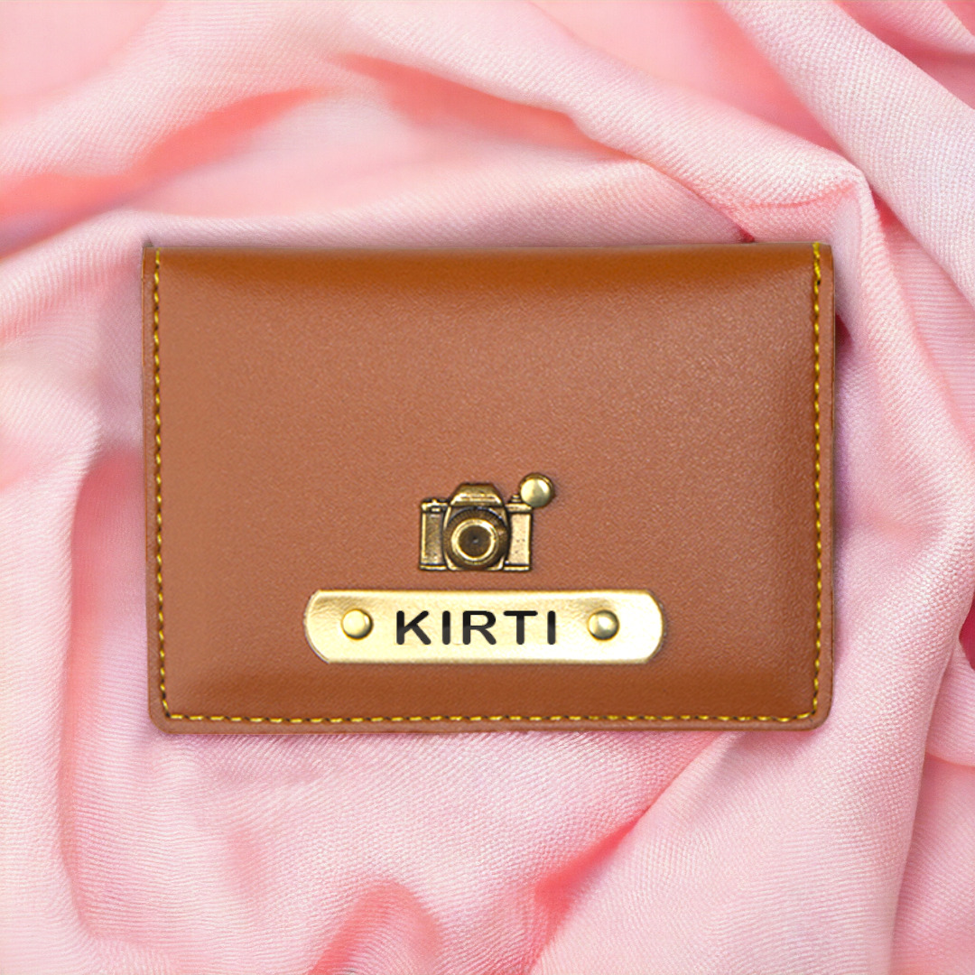 PERSONALISED LEATHER CARD HOLDER - TAN
