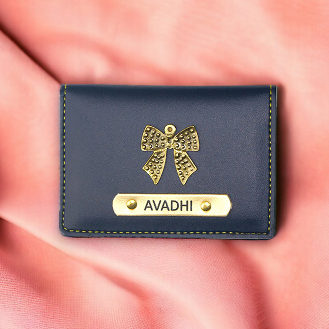 PERSONALISED LEATHER CARD HOLDER - BLUE