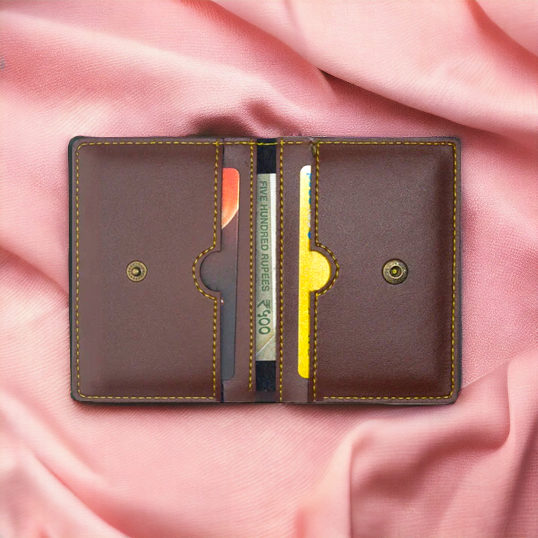PERSONALISED LEATHER CARD HOLDER - BROWN