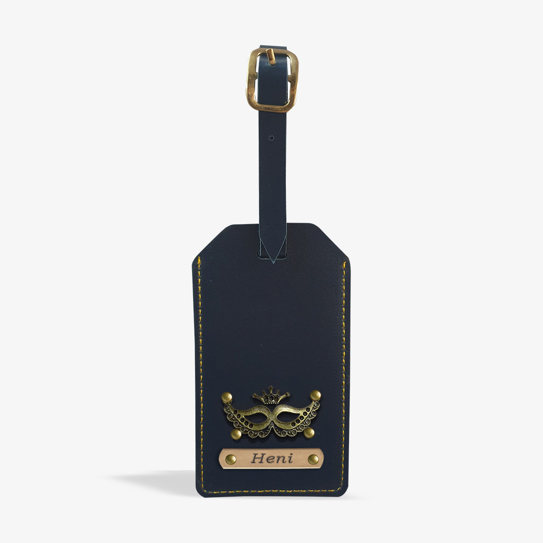 PERSONALISED LEATHER LUGGAGE TAG - BLUE