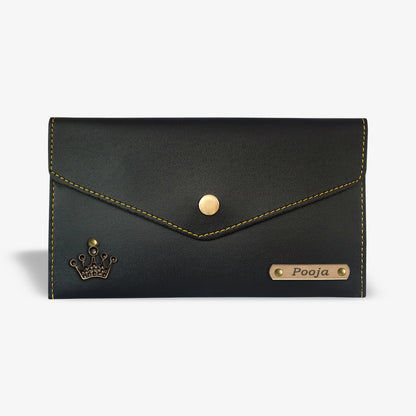 SIMPLE PERSONALISED WOMEN'S  WALLET - BLACK