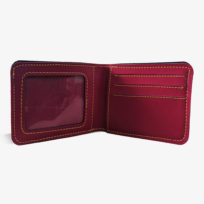 PERSONALISED MENS WALLET WITH CHARM - WINE