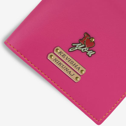 PREMIUM EXCLUSIVE PERSONALISED PASSPORT COVER - PINK