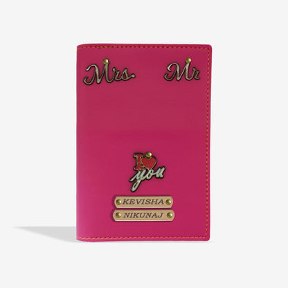 PREMIUM EXCLUSIVE PERSONALISED PASSPORT COVER - PINK