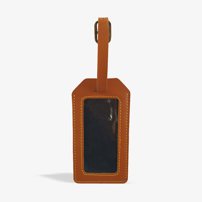 PERSONALISED LEATHER LUGGAGE TAG - TAN