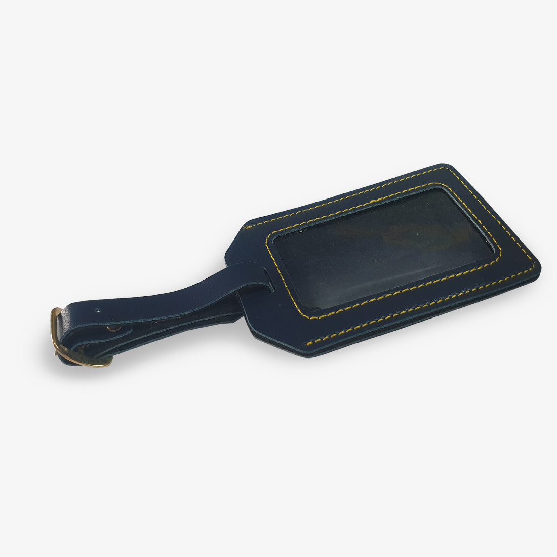 PERSONALISED LEATHER LUGGAGE TAG - BLUE