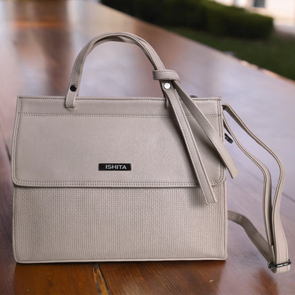 PERSONALISED PURE LEATHER KATE HANDBAGS FOR WOMEN - OFF WHITE